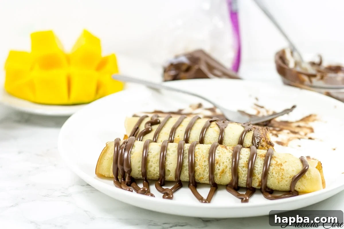 Fluffy Cameroonian Bofrot 4 Cameroonian pancakes drizzled with chocolate.