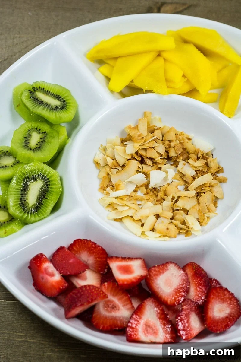 Breakfast pizza fruit toppings