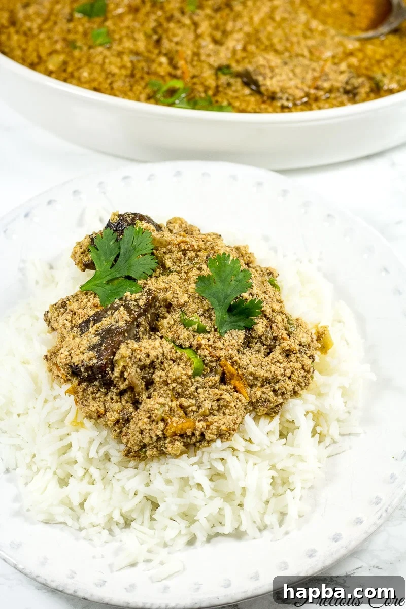 Egusi stew with boiled rice