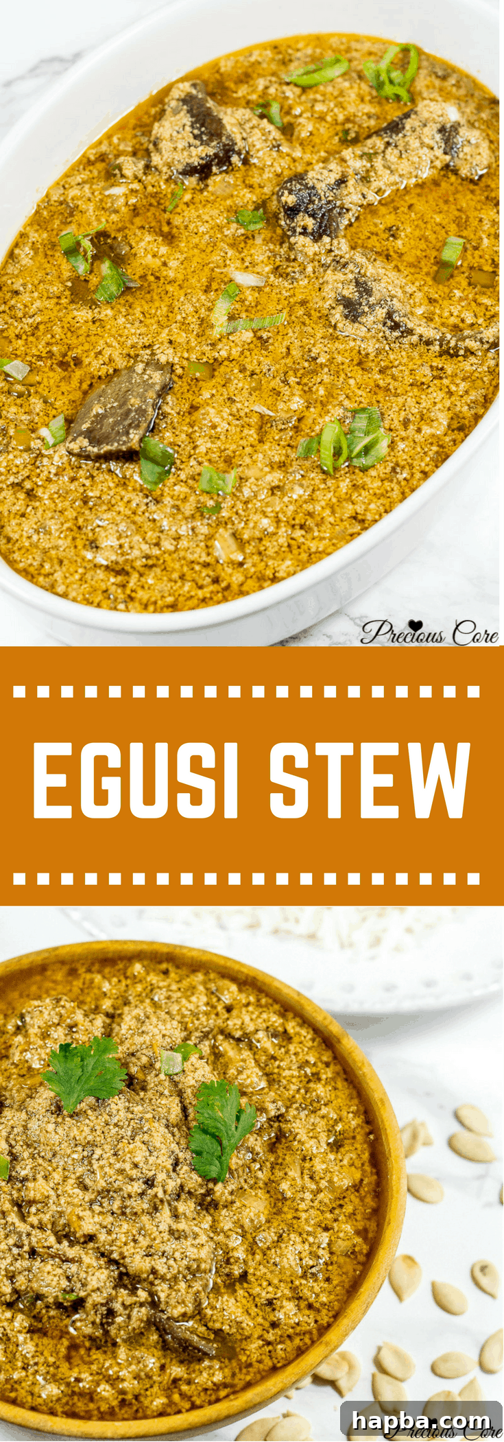 Collage with text "Egusi Stew."