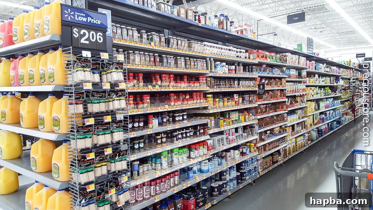 A view of the spice aisle at Walmart, where McCormick seasonings can be found.