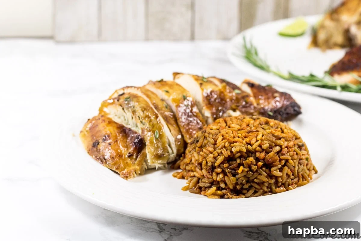 Thanksgiving Turkey African style served with Jollof Rice