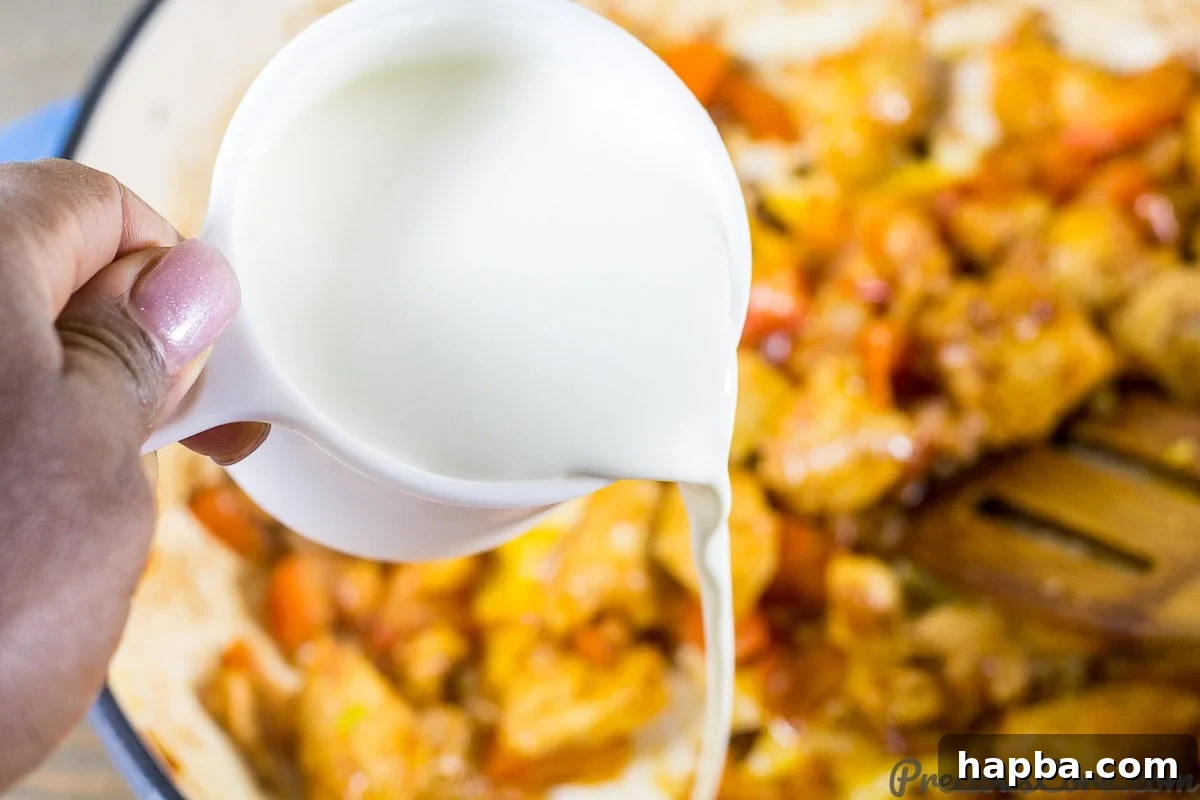 Add Cream and Pasta Water to Create Creamy Sauce