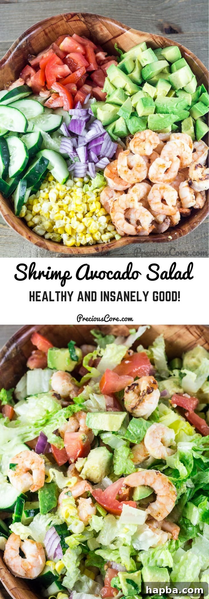Vibrant Shrimp Avocado Medley 7 Collage with text "Shrimp Avocado Salad Healthy and Insanely Good!" promoting the recipe.