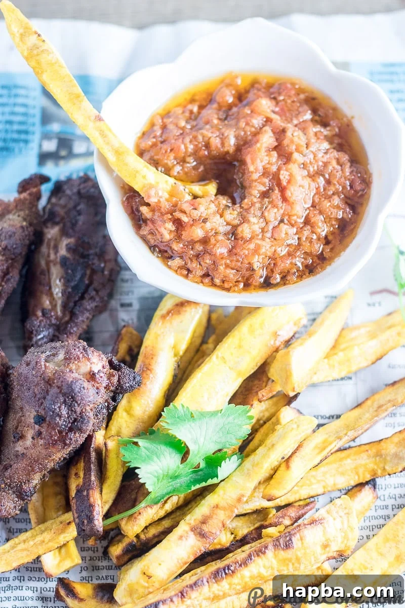 Golden Plantain Fries 4 Plantain Fries served with a variety of dipping sauces and crispy chicken wings.