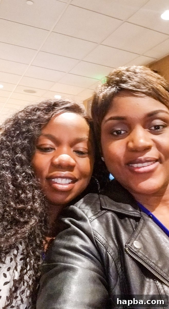 Precious Core and Imma from Immaculate Bites sharing a joyful moment at the Everything Food Conference