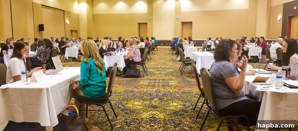 Food bloggers actively pitching their unique content and services to brand representatives at the Everything Food Conference