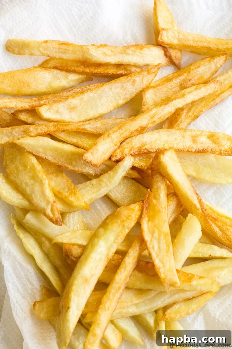 Homemade French Fries on Paper Towel