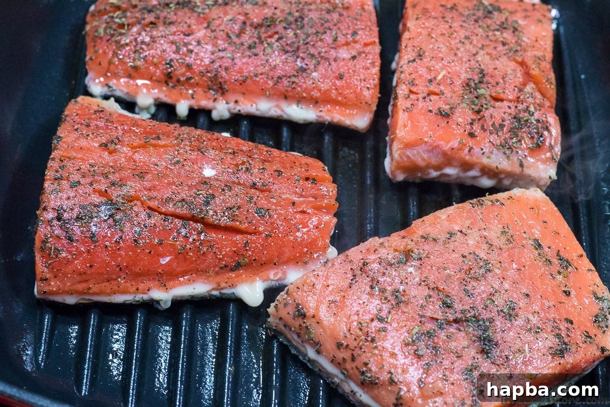 Nourishing My Pregnancy Grilled Salmon Veggies and My Wellness Journey 6 Grilling salmon in pan