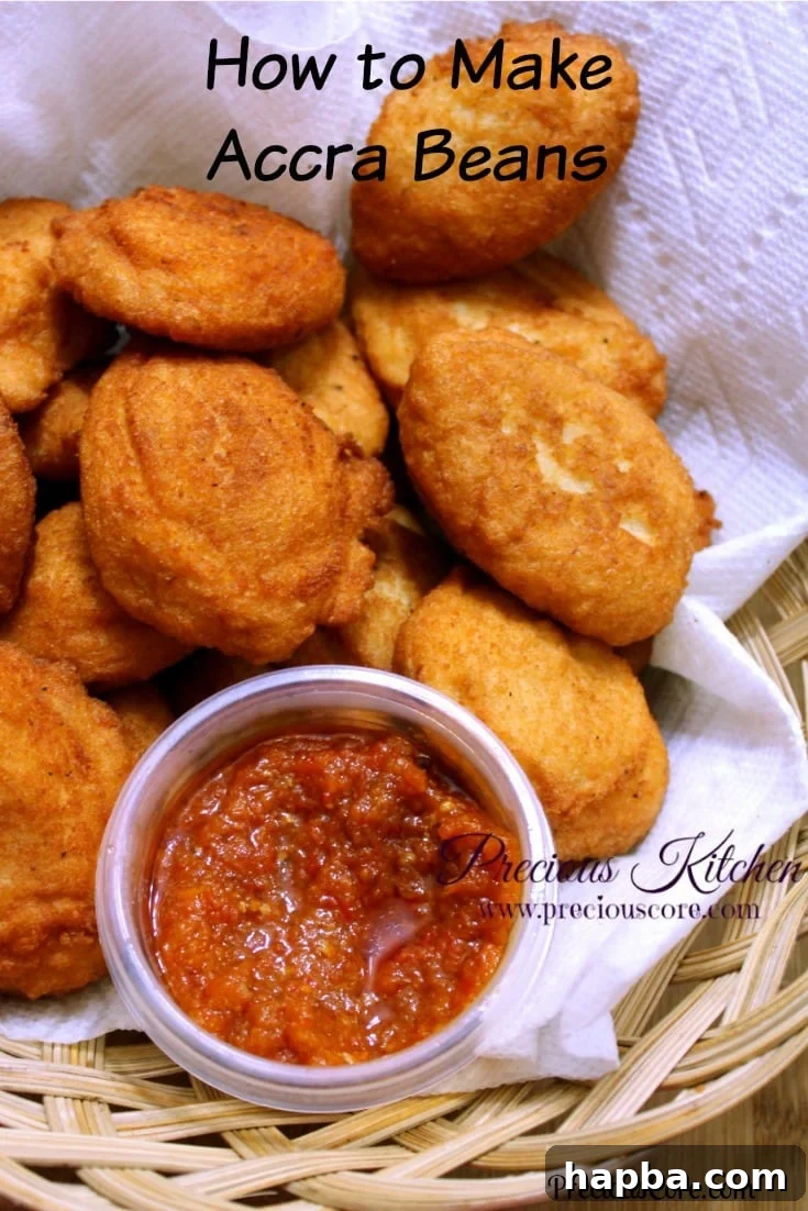 Freshly fried Accra beans ready to eat