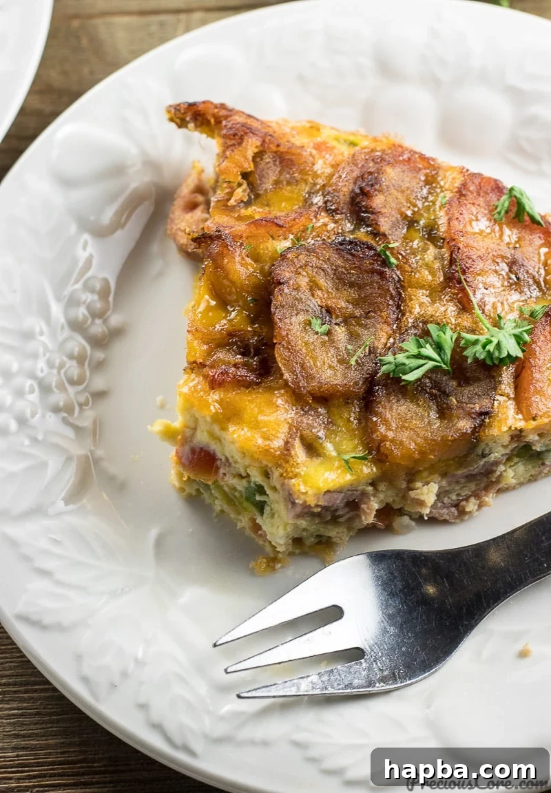 Tropical Plantain Frittata 5 Plantain frittata with veggies