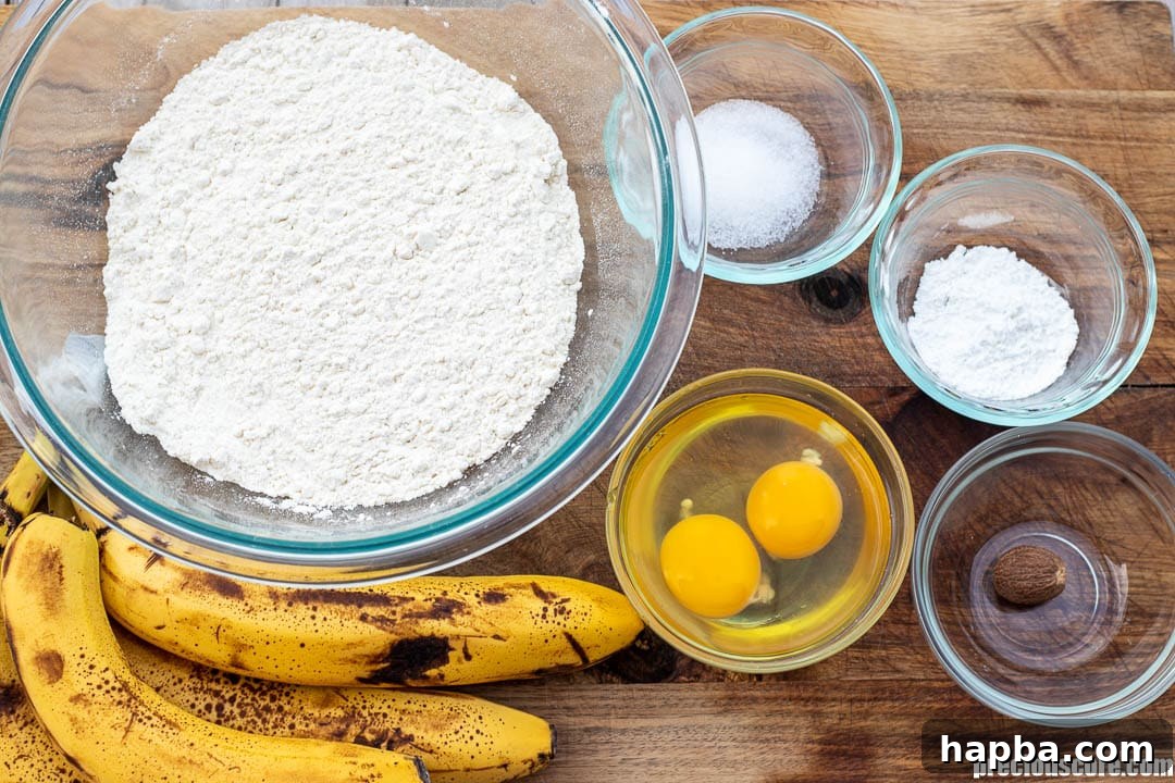 Golden Banana Bites 5 Ingredients for banana fritters.