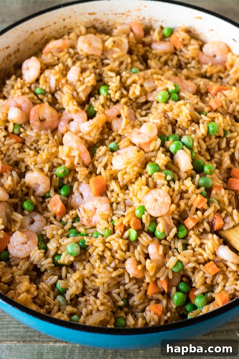 African Jollof Rice cooked with plump shrimp