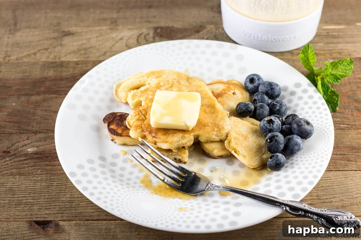 Best Ever Pancake recipe for kids, served with fresh fruit