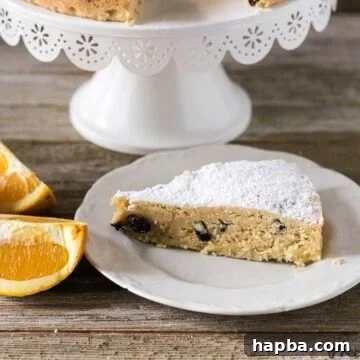 Christmas Fruit Cake, topped with powdered sugar and festive berries, ready to be served.