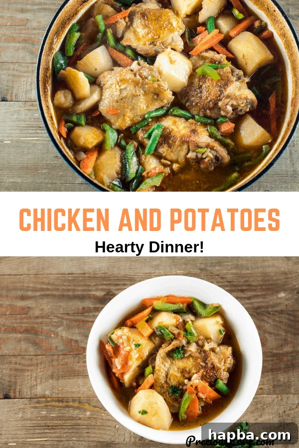 Rustic Chicken and Potatoes 7 Collage of two Chicken and Potatoes Pictures, showcasing the stew