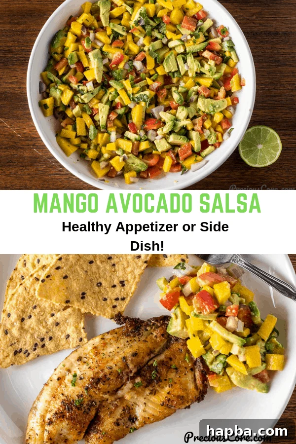 Collage of two pictures of Mango Avocado Salsa