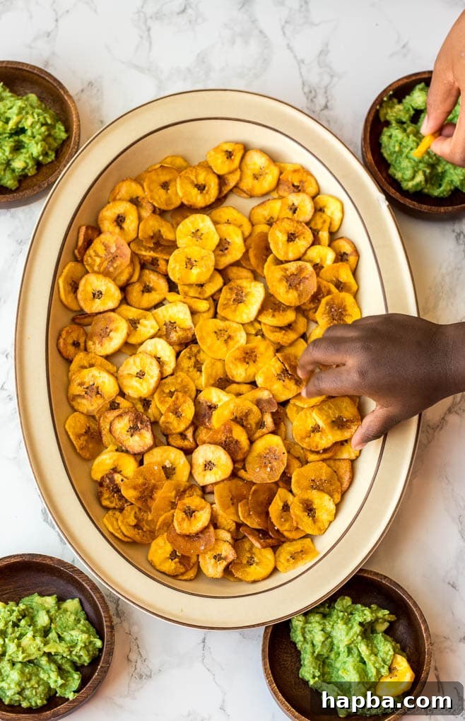 Plantain chips on tray.