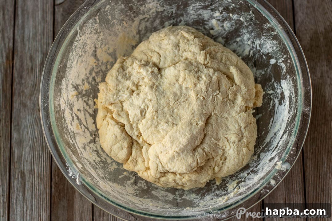Perfectly Flaky Homemade Buttermilk Biscuits 6 Homemade biscuit dough in a bowl