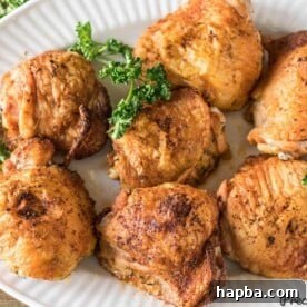 Best Ever Crispy Baked Chicken Thighs