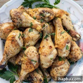 Baked Chicken Drumsticks on a serving platter