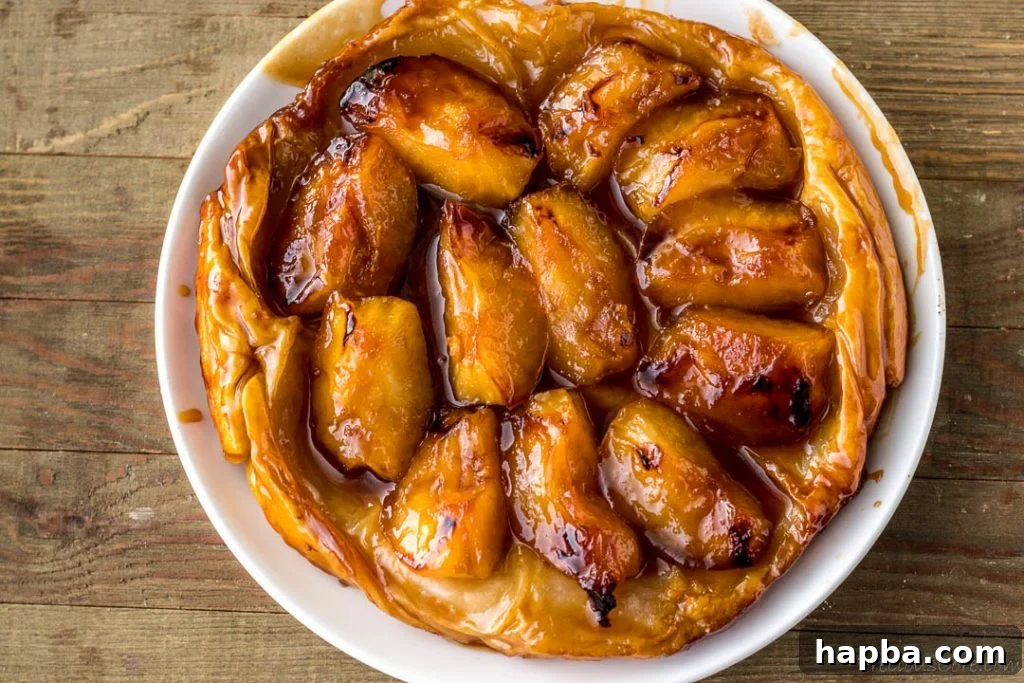 Golden Caramel Apple Tart 3 Tarte Tatin on a plate